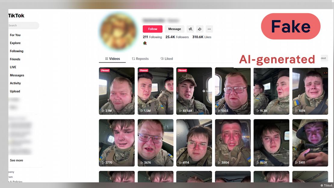 The video featuring Kussia (second row, left) is one of many such clips posted by this TikTok account